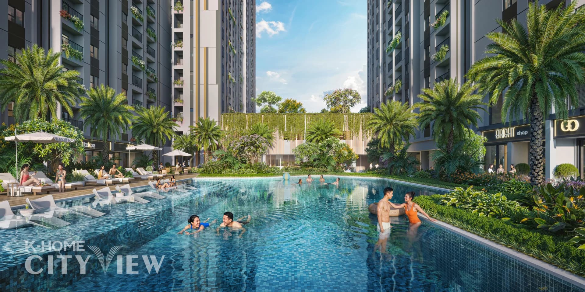 Phối cảnh K-Home City View Hồ Bơi