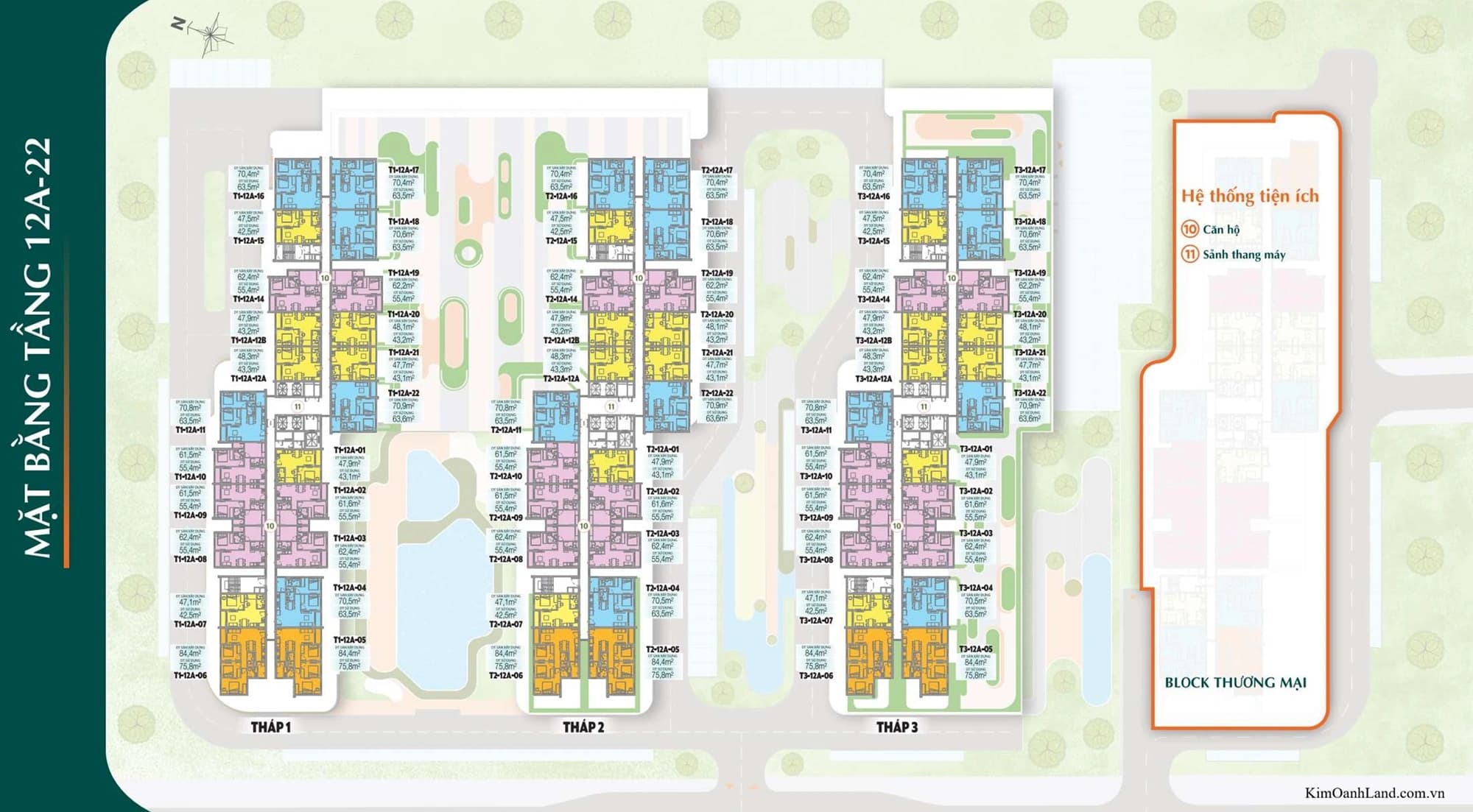 Mặt bằng tầng 12A đến tầng 22 K-Home City View